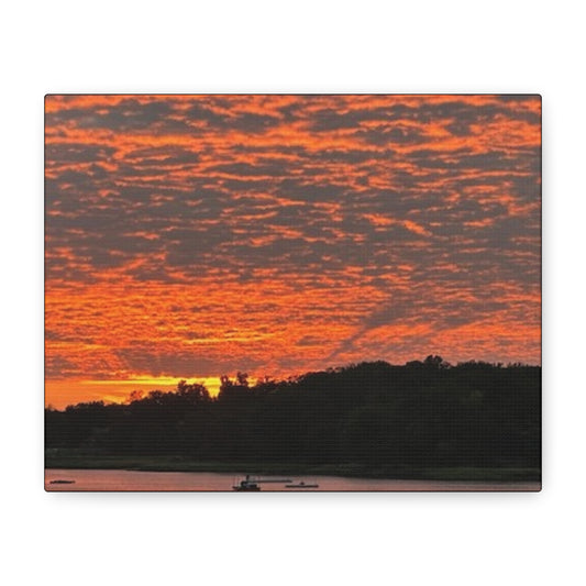Beautiful night by the water, canvas