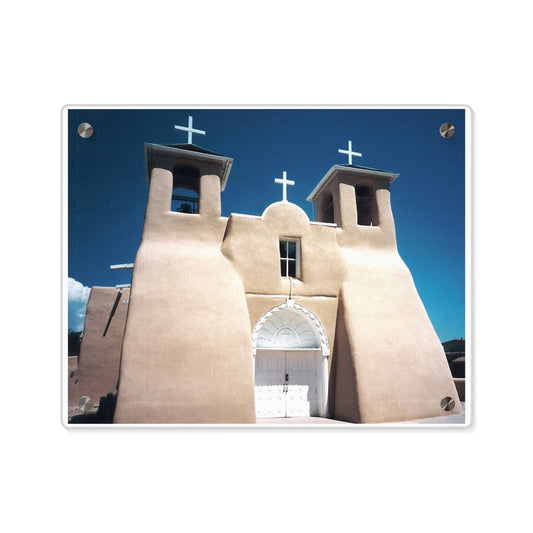 Acrylic Wall Art Panels of famous church in Santa Fe (church painted by Georgia O'Keefe)
